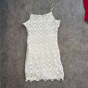 Elegant White Crochet Dress altard to fit a size medium